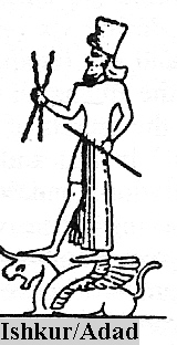 Ninurta upon his winged sky-beast and weaponized sky-disc