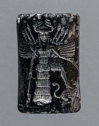 Inanna seal, one foot on Leo
