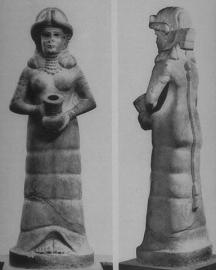 Inanna in travel dress with oxygen hose