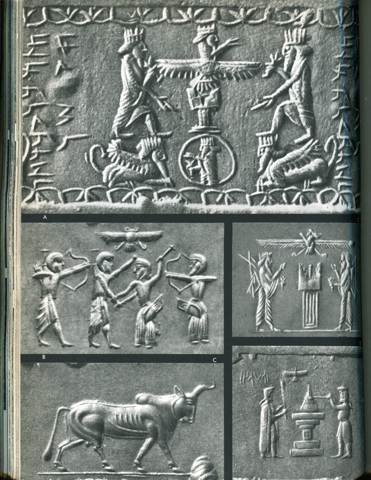 Anu in his sky-disc, Ninurta challenged by Marduk and Enlil in his sky-disc