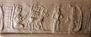Enki shipping goods to other gods by the waterways, the god of waters