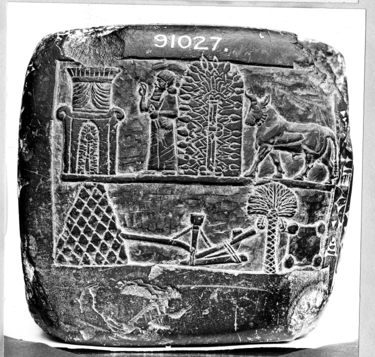 Esarhaddon rebuilds Marduk's temple of Babylon