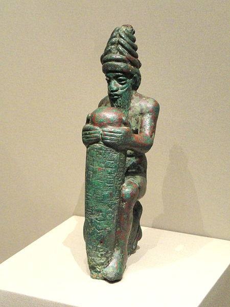 Ningishzidda with his foundation peg at a ziggurat of the gods