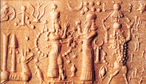 3d - Inanna with unnatural powers & grandfather Enlil, King Anu's heir & Earth Colony Commander