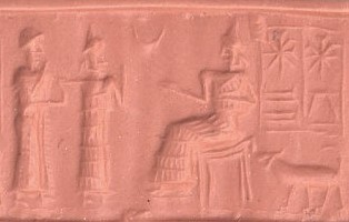 1la - semi-divine king, his Goddess of Love spouse Inanna, & her mother Ningal; Ningal met new semi-divines for approval of kingship & for her approval of marriage