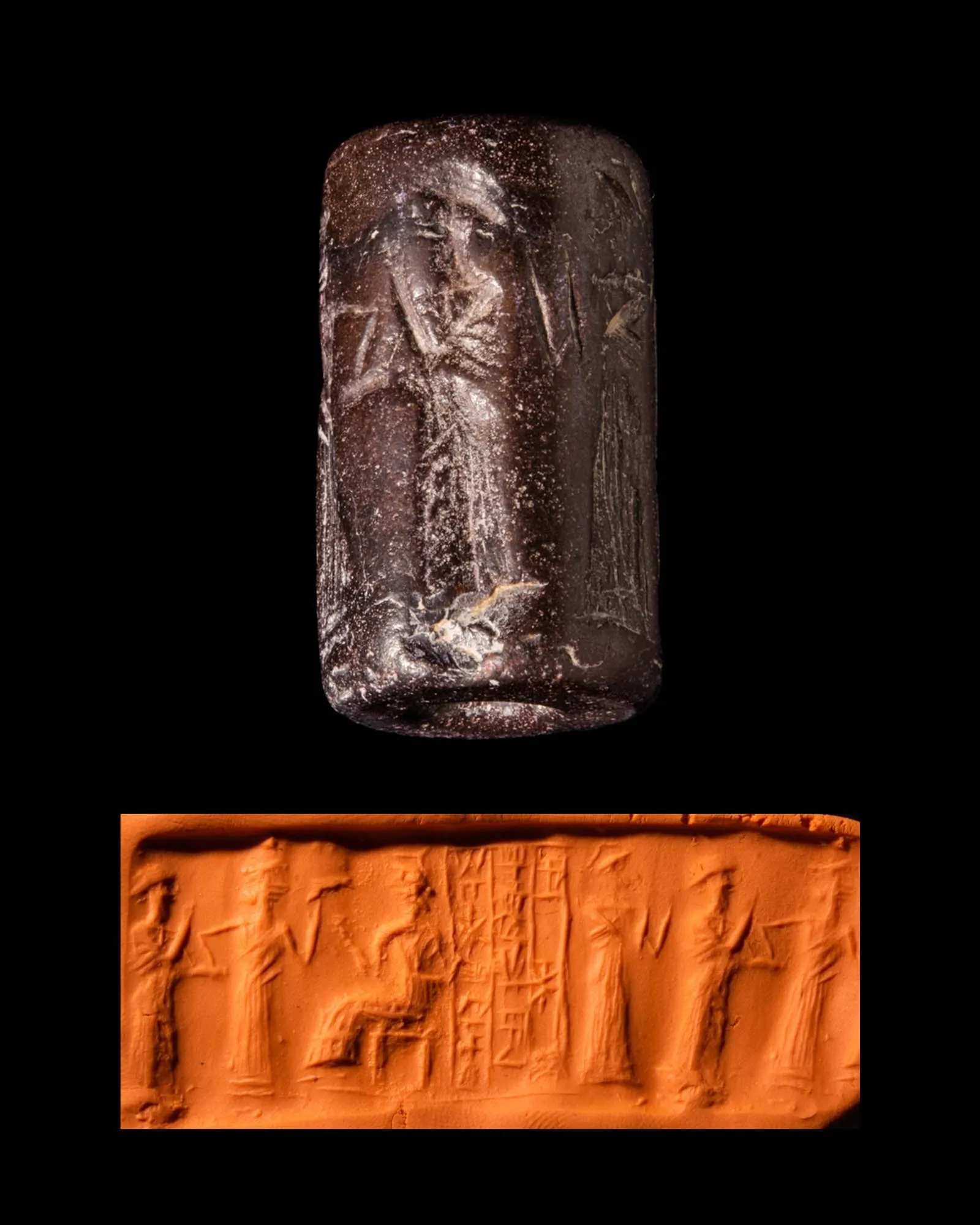 71 - semi-divine son-king,with Inanna & mother Ningal