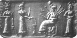 3b - 2 unidentified goddesses, Inanna, & Ninshubur