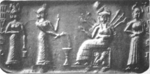 3b - 2 unidentified goddesses, Inanna, & Ninshubur