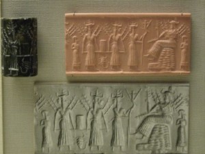 3b - earthling, Haia, unknown, Enlil, & Nisaba seated