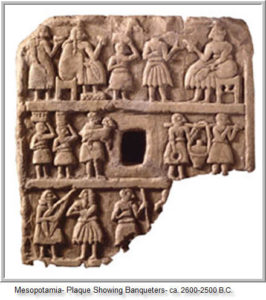 5e - Mesopotamia Plaque Showing Banqueters