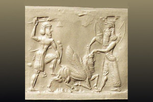 9c - Enkidu & Gilgamesh slay the Bull of Heaven