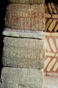 Writing - natural stones, sumerian writing