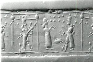 4h - Ninurta holding a mace, Ninhursag, & fighting Inanna