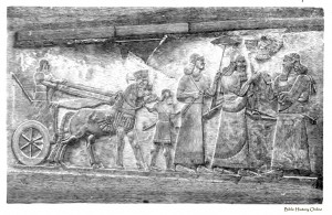 5b - Ashur flying above King Ashurnasirpal, governing