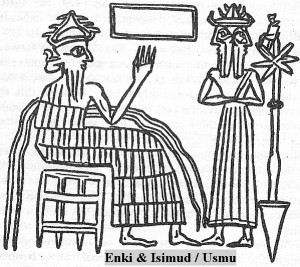 7a - Enki & Isimud, his vizier, Roman Janus = January