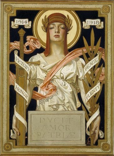 10f  - goddess Columbia WW I 1914 - 1918, "Victory, Honor, Peace, Plenty"