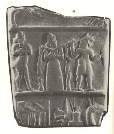 15 - Akkadian boundary stone, 2000 + B.C., unidentified bull-god, Enki, & Lamashtu, a beast & killer of earthlings