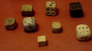 16c - dice games in Nannar's great metropolis of Ur, many firsts in many areas, such as the 1st schools, board games, etc., etc.