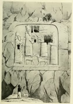 19b - Assyrian gigantic wall relief of a giant mixed-breed king, Ashur, an unidentified god, & another unidentified, artifacts just like this one are being shamefully destroyed by Radical Islam, attempting to eradicate any ancient knowledge that directly contradicts the control system held by Islamic elites over the uneducated, unaware, & uncaring followers