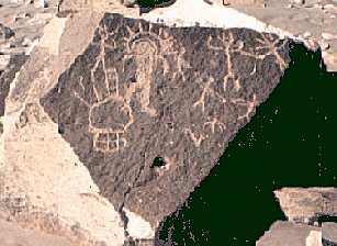22 - Toro Muerto, Peru - 12,000-10,000 B.C., star-people on ancient rock carvings, similar carvings are found all over the world