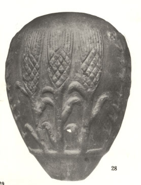 26 - mase-head depicting Sumerian corn (Masonic), native to the Americas only, artifact from Nannar's great metropolis of Ur, well this is puzzling