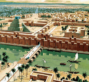2c - Lagash, largest city of its day, Ninurta's brick-built city re-creation, Ninurta's temple - ziggurat - house was also mud brick-built