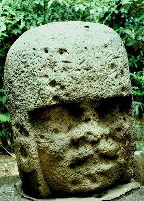 2c - Olmec head artefact, possibly a king's head, hundreds of Olmec heads have been discovered so far, kings carved in succession, Olmec's are black Africans shipped to the Yucatan by Ningishzidda due to his expulsion from Egypt by his brother Marduk, the 1st earthlings to inhabit So. America, as dislpayed by Sitchin in the Mexico City Museum