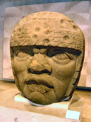 2k - Olmec head artefact, possibly a king's head, hundreds of Olmec heads have been discovered so far, kings carved in succession, Olmec's are black Africans shipped to the Yucatan by Ningishzidda due to his expulsion from Egypt by his brother Marduk, the 1st earthlings to inhabit So. America, as dislpayed by Sitchin in the Mexico City Museum