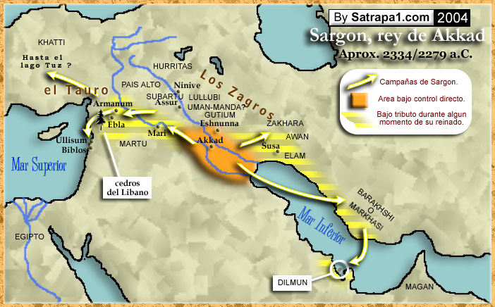 3a - Sargon the Great's Empire of Akkad, early cities of alien gods & men, cities naturally formed at the feet of the brick-built ziggurats, the houses where giant alien gods lived, & from where they directed mankind on Earth, by their use of their giant mixed-breeds, the offspring of gods & daughters of men, they were bigger, stronger, smarter, & lived longer than the earthlings, a perfect go-between for the gods & early "modern man"