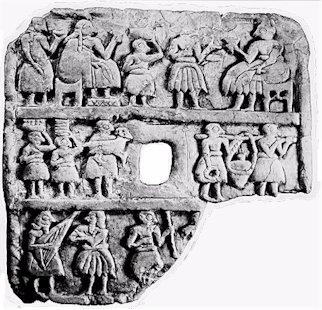 3k - Ur-Nanshe banquet artefact, kings or high-priests were to see to the needs of the gods they serve, food, clothing, drink, etc.; all things were taught to them by the gods, for they were the workers for the gods, created in their image & likeness