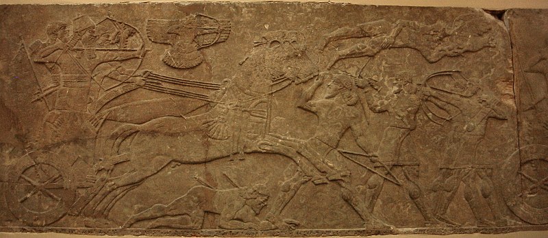 4 - Nimrud battle scene of Mesopotamian king with protection from a god above in a flying disc, artefacts like these contradict teachings of all religions, historians, philosophers, scientists, inventers, etc., etc.
