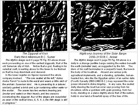 4b - ziggurat of Kish, sea journey at night, Ninhursag's house / brick-built ziggurat in Kish, 1st city on Earth to have a king post Great Flood, home of the "creator goddess", the "birth mother", the woman who helped create "modern man", the workers for the gods