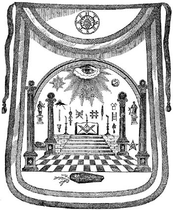 4e - Washington's Masonic Apron with Sumerian symbols of alien gods, Horus symbol found everywhere in secret societies around the world, the memory of Horus is honored by governments, organizations, religions, & secret societies of the power-brokers of all things on Earth