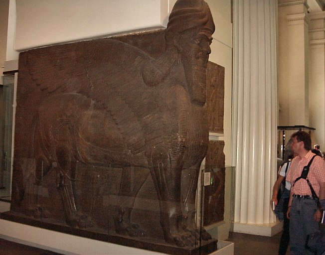 6b - mixed-species Shedu artefact of Nimrud, Islamic group ISIS dynamited items in Nimrud, & museum artefacts were shamefully destroyed by Islamist, keeping Muslims ignorant of our ancient history