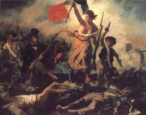 6y - French Revolutionary War, ancient giant goddess Liberty leads the troops from the front of the line