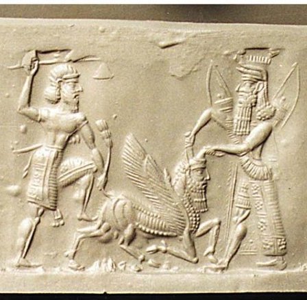 bio-engineering, King Gilgamesh & his companion Enkidu, fashioned for him by Ninhursag, killed the Bull of Heaven, Anu's protective creature that Inanna had borrowed to combat Gilgamesh, SEE GILGAMESH TEXTS ON ANU'S PAGE UNDER URUK KINGS