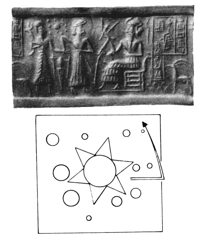 2a - 5,000 year old Mesopotamian artefact of a Sumerian relief depicting our solar system, solar planet positions actually match the positions on the relief of gods from thousands of years ago