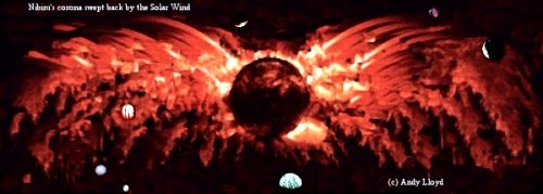 3d - 12 star in our solar system, Nibiru & its moons, Nibiru the red planet with many moons