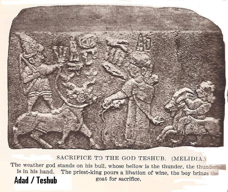 3j - Teshub - Adad  in the sky with his Zodiac symbol Taurus the Bull