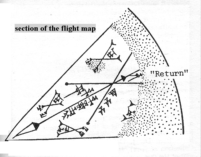 6c - Departing Section of the Flight Map, long ago the Anunnaki set up landing paths, landing sites, beacons, flight directions, etc.