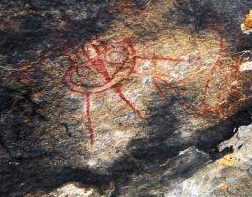 1j - cave painting artefact of a flying craft, found in India are ancient scripts of vimanas, depictions of flying machines, art, & rock carvings, even the temples are carved into mountains in the shape of the alien crafts (vimanas)