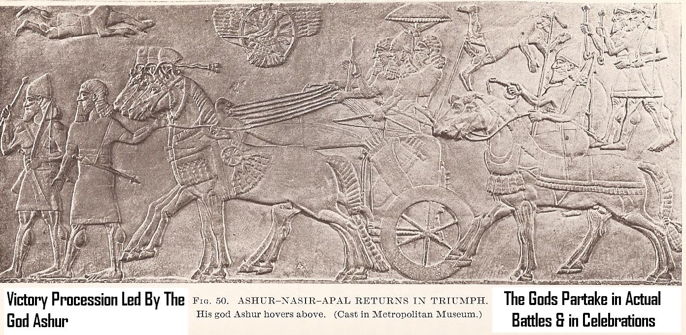 14p - giant alien flying god Ashur, & his Assyrian giant mixed-breed king Ashur-Nasir-Apal II, Ashur in his flying disc protecting his blood-related king in war, on the hunt, & everywhere the king went, the alien gods would sometimes lead the battle at the front of the lines, often softening up the enemy defences with air power from above, SEE ASSYRIAN KINGS TEXTS ON ASHUR'S PAGE