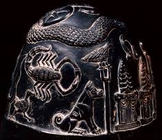 4a - Ningishzidda, Nanshe, Ishara, Bau, Shuqamuna, Enlil, Ninhursag, & Anu symbols on a kudurru stone