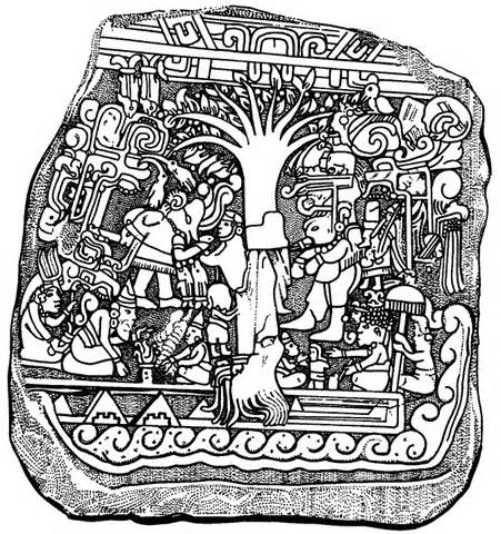 16 - bearded god seated with animal horn-rimmed hat