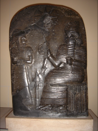 2s - king of Elam & Utu; Copy of Hammurabi's stele usurped by Shutruk-Nahhunte I. The stele was only partially erased and was never re-inscribed