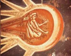 10 - Blow-up of The Crucifiction , 1350 sky-god in his sky-disc watching over Jesus