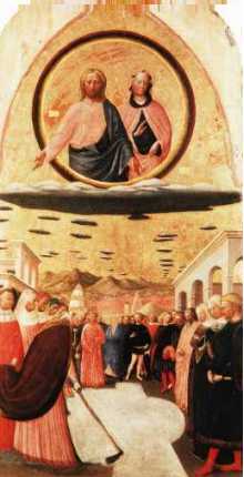 12 - "The Miricle of the Snow-Masolino Da Panicale", 1383-1440 Florence, scene with many sky-discs carrying the gods