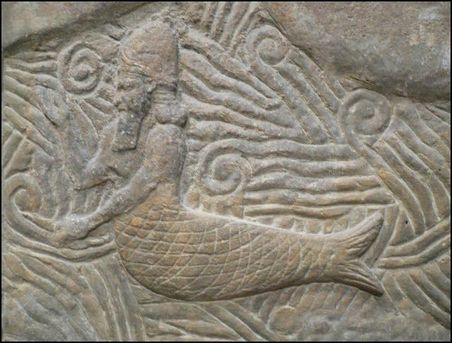 17 - Enki as fish-god Dagan, God of the Waters