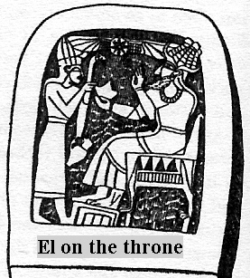 1u - Nibiru disc symbol above god El Seated on the Throne