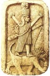 2 - Inanna - Ishtar upon her zodiac lion symbol opf Leo